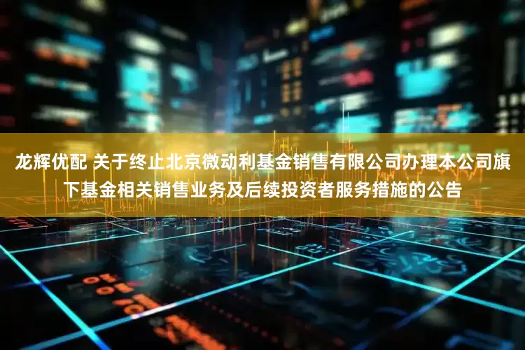 龙辉优配 关于终止北京微动利基金销售有限公司办理本公司旗下基金相关销售业务及后续投资者服务措施的公告
